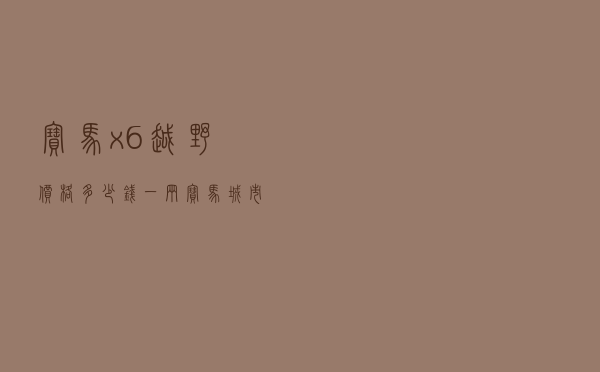 宝马x6越野价格多少钱一辆（宝马城市越野车价格表）