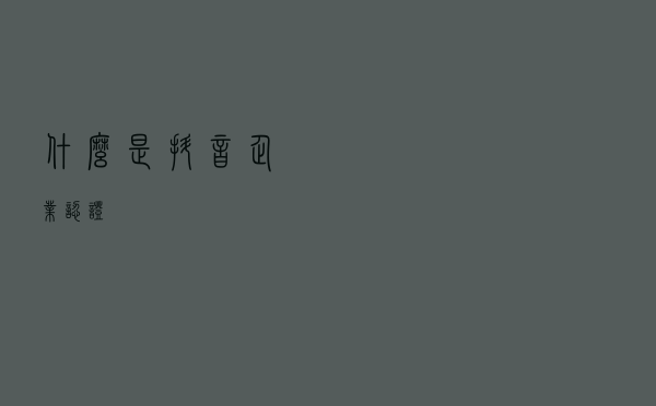 什么是抖音企业认证？