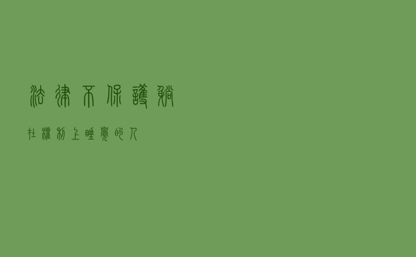 法律不保护躺在权利上睡觉的人
