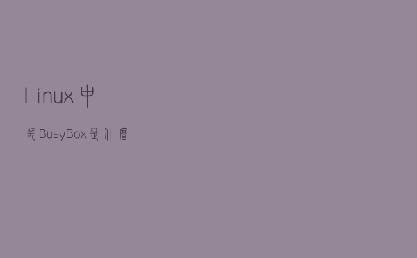 Linux 中的 BusyBox 是什么？如何使用它？