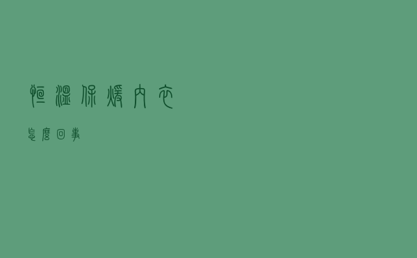 恒温保暖内衣怎么回事