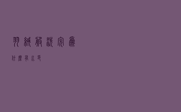 羽绒服洗完为什么有水印