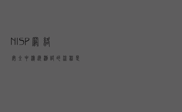 NISP网络安全中渗透测试的流程是什么