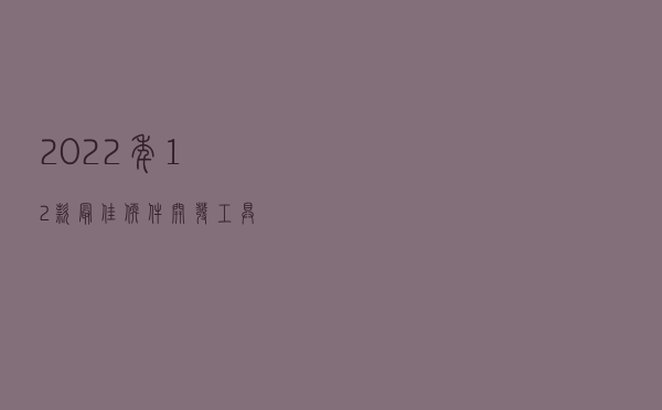 2022年 12 款最佳软件开发工具
