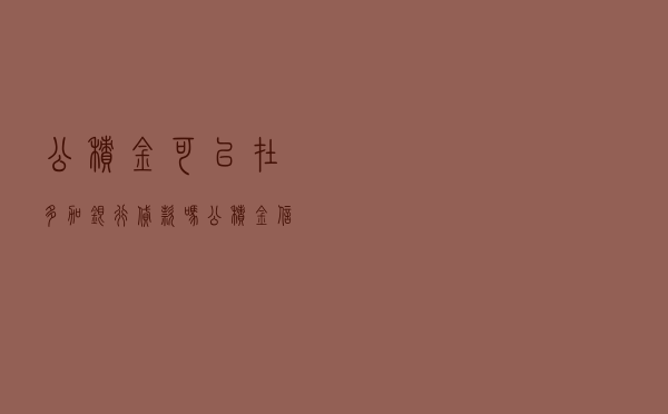 公积金可以在多加银行贷款吗 「公积金信用贷款app」