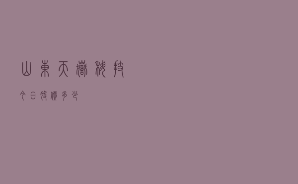山东天岳科技今日股价多少
