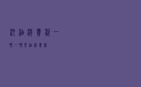 汽油消费税一吨（一吨柴油消费税）
