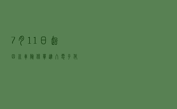 7月11日起 四川车险保单进入电子化