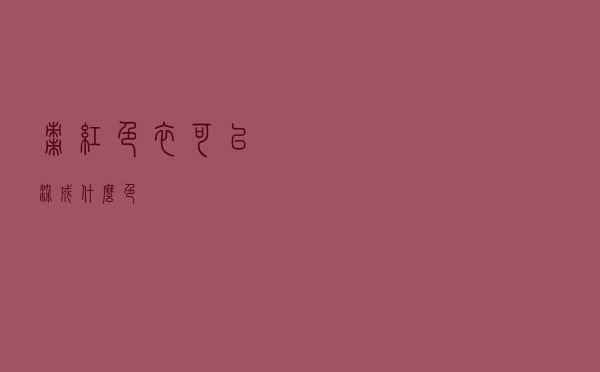 枣红色衣可以染成什么色