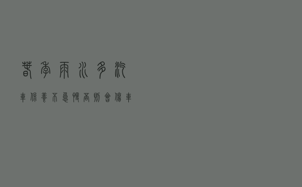 春季雨水多，汽车保养不怠慢，否则会伤车