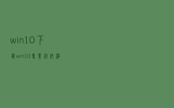 win10下载「win10专业版纯净下载」