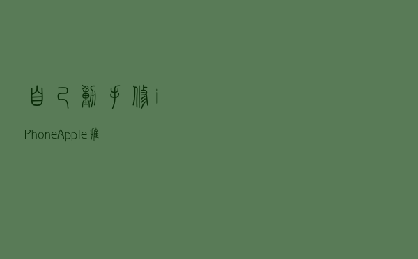 自己动手修iPhone！Apple推出自助维修计划