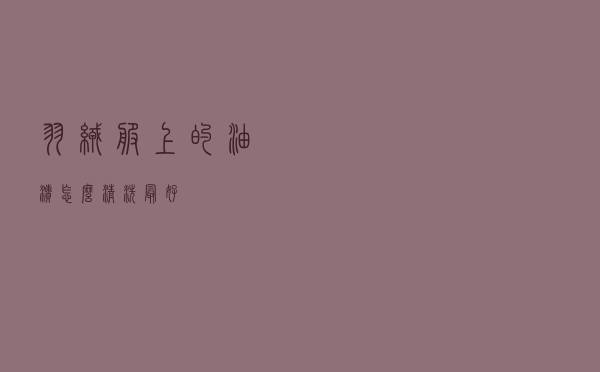 羽绒服上的油渍怎么清洗最好