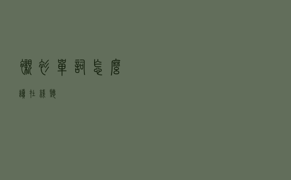 衬衫单词怎么读在线听