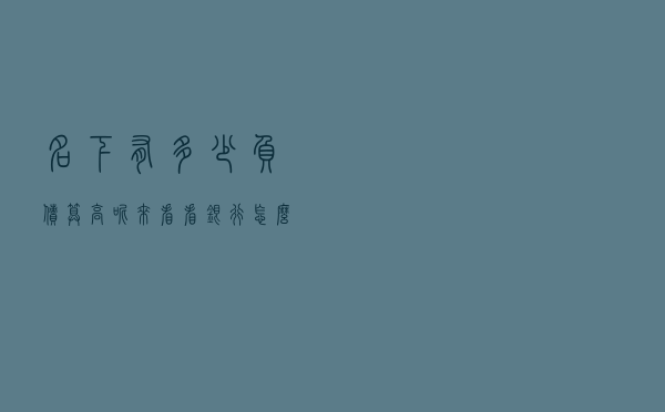 名下有多少负债算高呢，来看看银行怎么计算你的负债