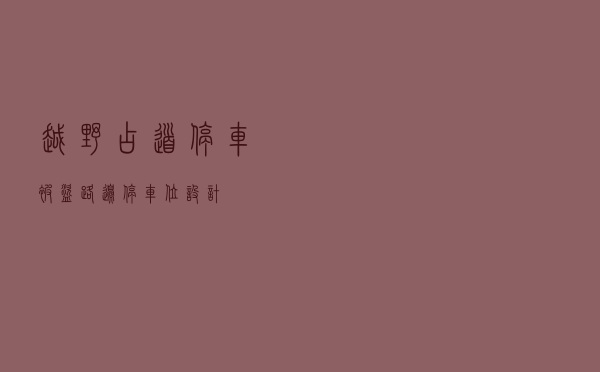 越野占道停车被盗，路边停车位设计