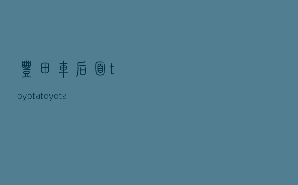 丰田车后面toyota - toyota什么梗