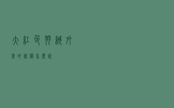 大红色羽绒外套的话术怎么说