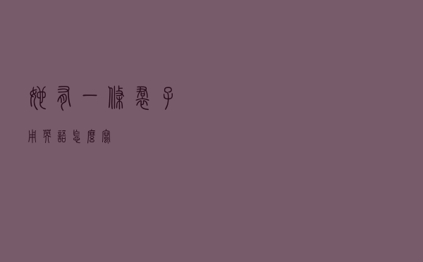 她有一条裙子用英语怎么写