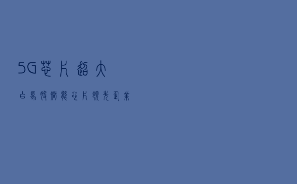 5G+芯片，超大白马股，智能芯片领先企业，净利润同比增长183.41%