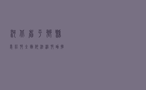 河北省平乡县袁庄村全面依法治村助推乡村振兴
