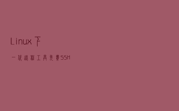 Linux下一代远程工具免费SSH客户端 NxShell