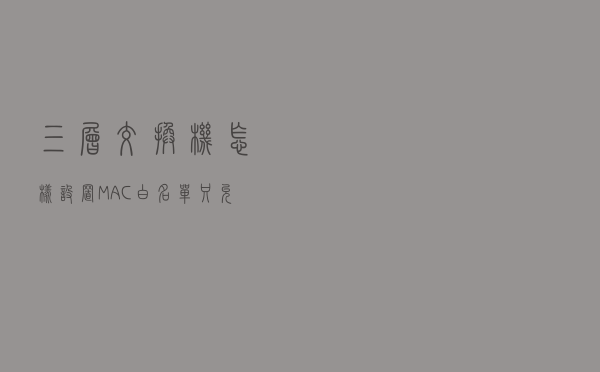 三层交换机怎样设置MAC白名单？只允许指定的MAC地址上网