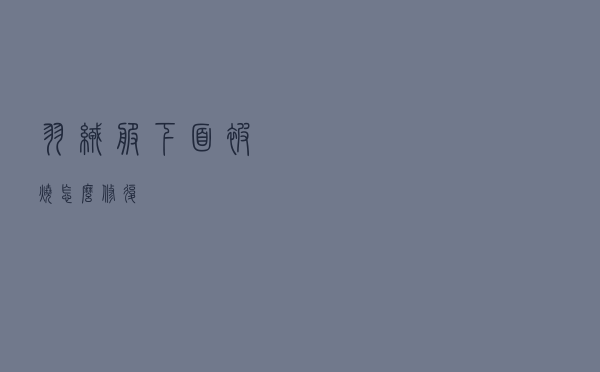 羽绒服下面被烧怎么修复