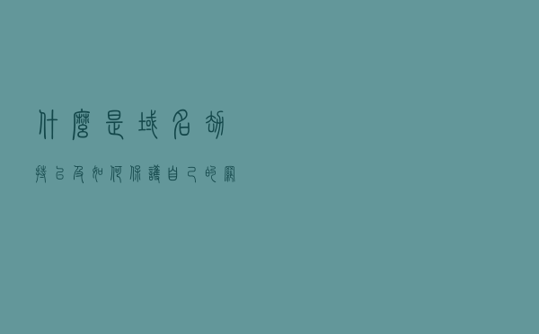 什么是域名劫持以及如何保护自己的网站