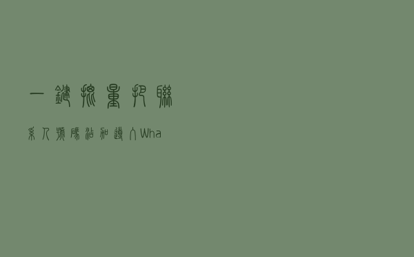一键批量把联系人号码添加导入WhatsApp通讯录