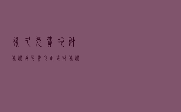 永久免费的财务软件 「免费的企业财务软件」