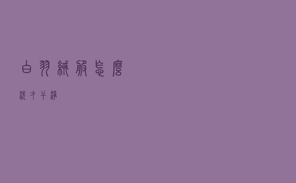 白羽绒服怎么洗才干净