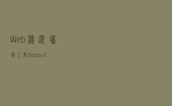 Web渗透扫描工具Burpsuite