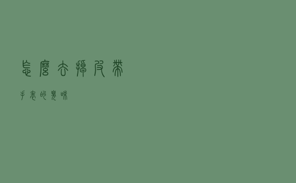 怎么去掉皮带手表的臭味