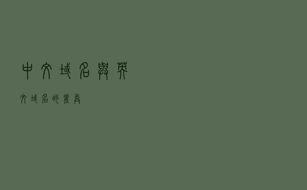 中文域名与英文域名的差异