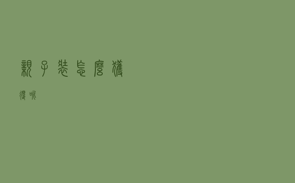 亲子装怎么获得呢