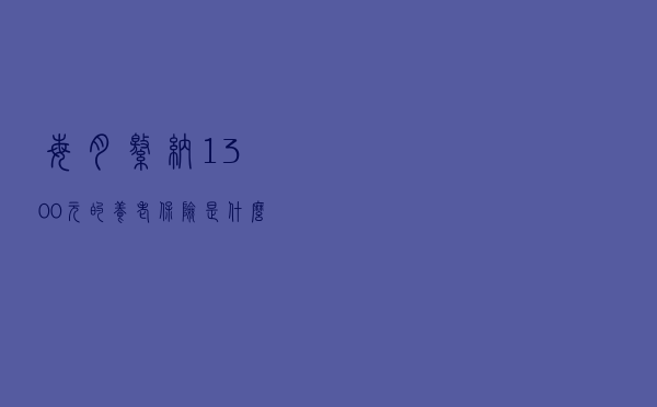 每月缴纳1300元的养老保险，是什么档次呢？