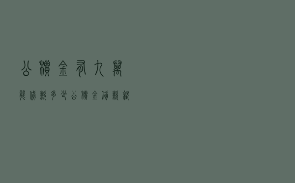 公积金有九万能贷款多少（公积金贷款就不能取余额了吗）