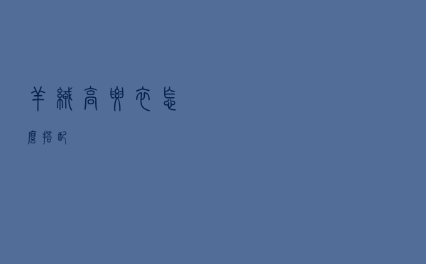 羊绒高腰衣怎么搭配