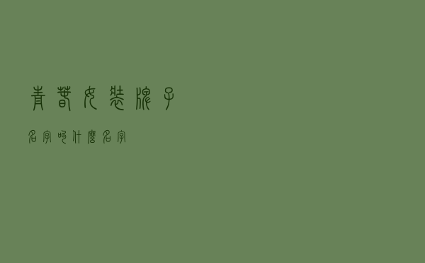 青春女装牌子名字叫什么名字