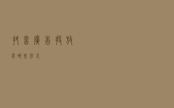 抖音广告投放有哪些形式？