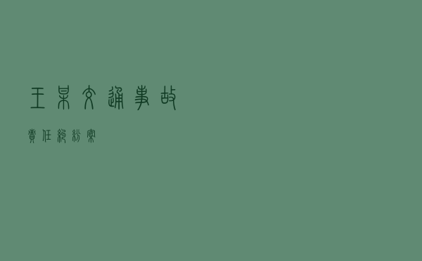 王某交通事故责任纠纷案