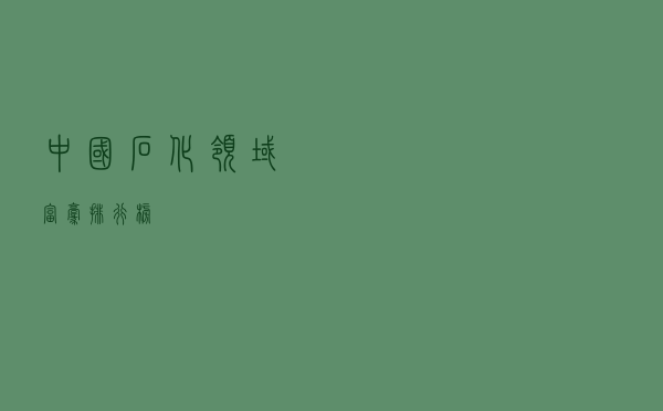 中国石化领域富豪排行榜! 中国石化领域富豪排行榜!
