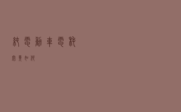 纯电动车 电耗究竟如何？