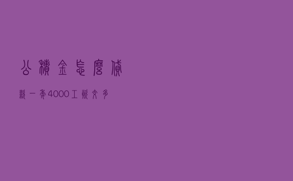 公积金怎么贷款一年（4000工资交多少公积金）