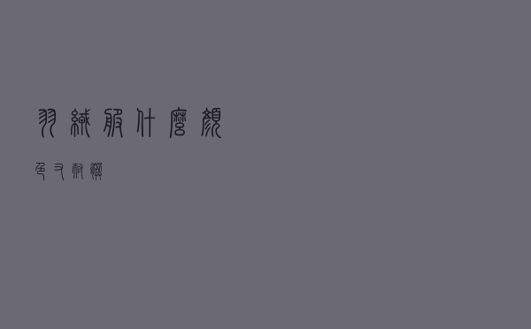 羽绒服什么颜色又耐脏