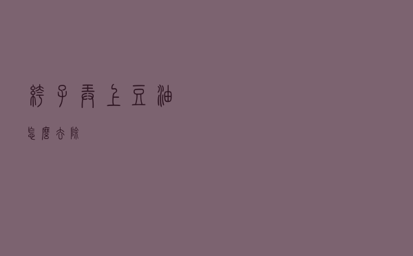 裤子弄上豆油怎么去除