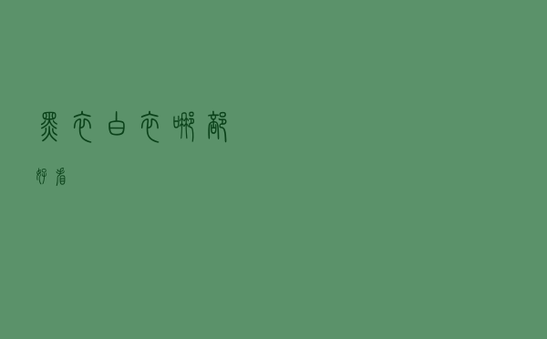 黑衣白衣哪部好看