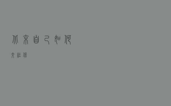 北京自己如何交社保