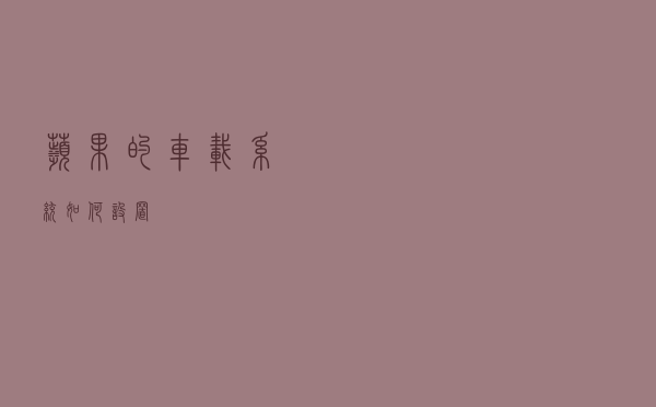 苹果的车载系统如何设置